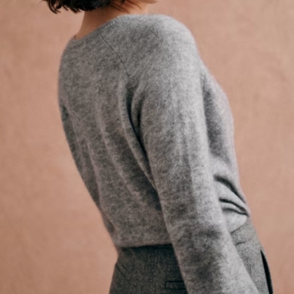 Sezane Leon Jumper Mohair Wool Sweater Gray Women’s Size Small - Picture 3 of 13